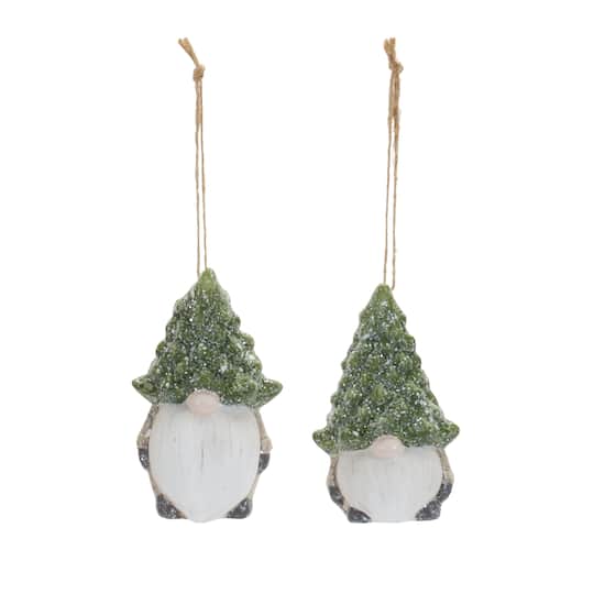 6ct. 3.25&#x22; Gnome with Tree Hat Ornaments